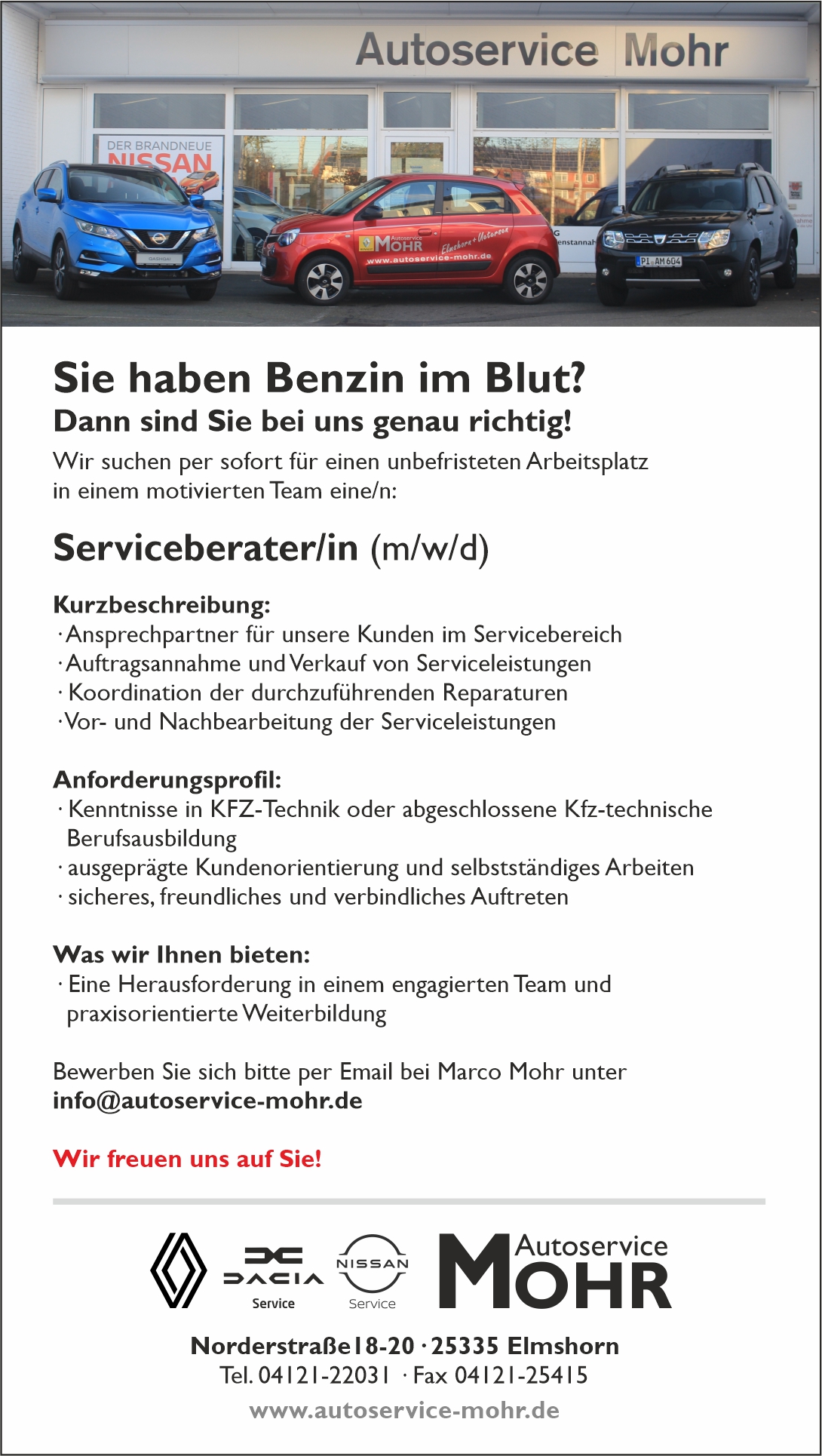 Serviceberater gesucht