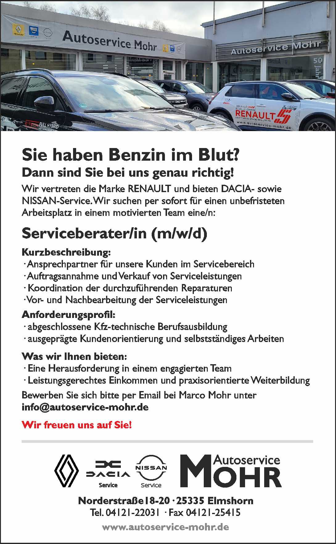 Kundendienstannehmer gesucht